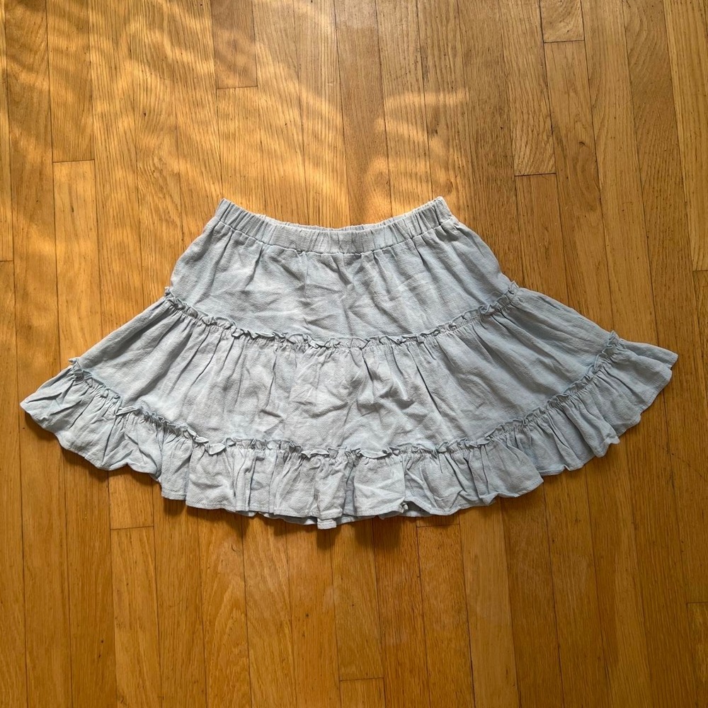 Princess Polly Light blue ruffle mini skirt with elastic waistband, Women's 6 - Picture 5 of 5